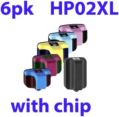 6 ink catridge HP02 HP02XL black/C/M/Y/LC/LM for HP photosmart 3300 3200 D7160