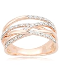 10k Rose Gold Woven Diamond Ring (1/7 cttw, I-J Color, I2-I3 Clarity)
