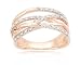 10k Rose Gold Woven Diamond Ring (1/7 cttw, I-J Color, I2-I3 Clarity), Size 8
