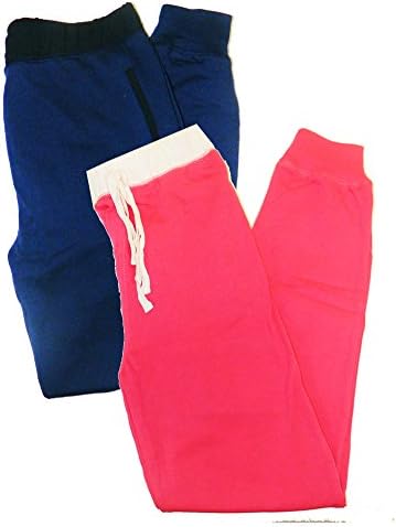Active Terry Color Block Jogger Pants p1074,Small,2 Pack: Navy/Pink