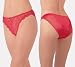 Ilusion Women's Low-rise Lace Front Satin Bikini Panty RED S