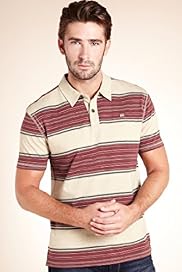 North Coast Pure Cotton Marl Block Striped Polo Shirt