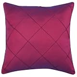 Decorative Handmade Cushion Cover / Pillow Sham With Diamond Pattern - Plum Red