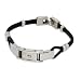 Charming Natural Leather Cord & Stainless Steel Trendy Celebrity Cuff Bracelet Jewellery - Black & S