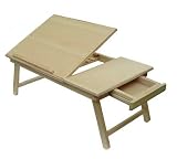 Space Saver All Wood Laptop Bed Tray Multiuse Laptop Table Desk, Notebook Stand W/drawer fits Laptop up to 18.4"