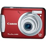 Canon PowerShot A480 10 MP Digital Camera with 3.3x Optical Zoom and 2.5-inch LCD (Deep Red)