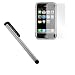 Silver Touch Screen Stylus Pen + Clear Reusable LCD Screen Protector for Apple Iphone 3G 2nd Generation Smartphone