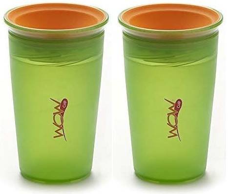 Translucent Wow Cup with Freshness Lid - 9 oz - Green/Orange - 2 Count