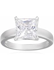 Sterling Silver Swarovski Zirconia 3cttw Princess Solitaire Engagement Ring