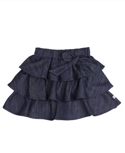 RuffleButts® Infant / Toddler Girls Ruffled Denim Bow Skirt