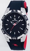 RIP CURL BOOST PU MEN'S WATCH BLACK DIAL POLYURETHANE BAND - A2189BLK