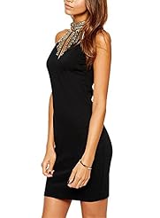 Sequined Polyester/Spandex Sleeveless Turtleneck Bodycon Dress/Mini Dress 