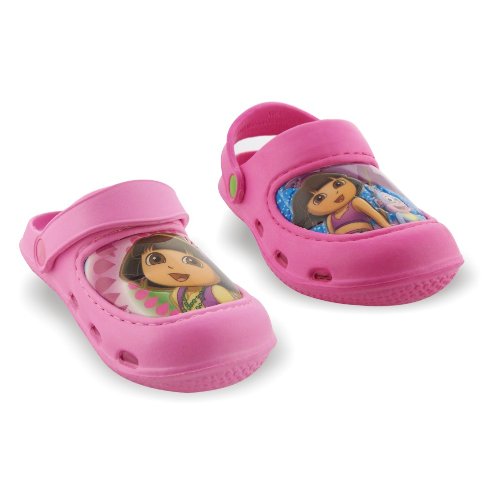 Dora the Explorer with Boots Toddler Girls Clogs / Mule Shoes Pink & Hot Pink