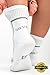 Fuego Athletic Cushion Crew Socks for Mens and Womens, No Blisters (White/Grey/X-Large)