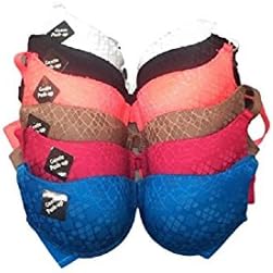 Ilume Women's Gentle Push Up Bras 6 Pack (36B)