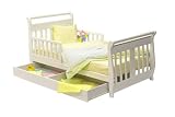 Sleigh Toddler Bed w/ Trundle in White