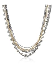Steve Madden Crystal Multi-Chain Necklace, 19"