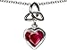 3.00 cttw 14K White Gold Plated 925 Sterling Silver Celtic Love Knot Pendant with Lab Created Heart Ruby