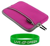 Magenta Dual-Pocket Neoprene Sleeve Case for Barnes & Noble nook E-Reader Reading Device (nook NOT Included)