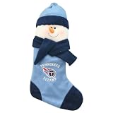 Tennessee Titans "Snowman" Holiday Stocking (Measures 22" x 9")- Navy / Sky