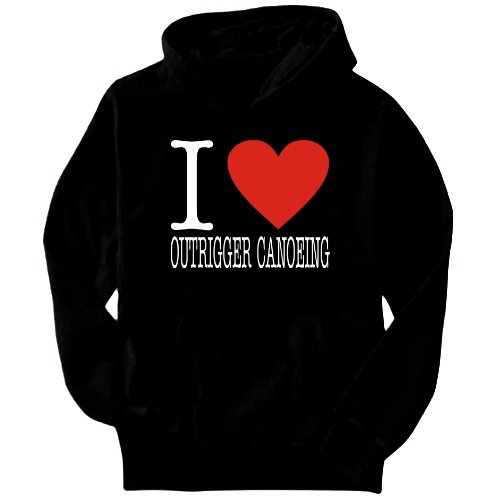 I LOVE Outrigger Canoeing CLASSIC Sports Mens Hoodie (Black, Sizes X-Small – XXX-Large)