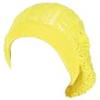 New Light Crochet knit Vented Beret tam slouch beanie hat cap, Bright Yellow