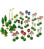 Wheel Town Traffic Signs, Trees, and Lights Combo, 34-Piece