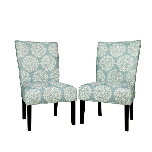angelo:HOME Bradford Living Room Chair, Filigree Sky Blue, Set of 2 angelo:HOME Bradford Living Room Chair, Filigree Sky Blue, Set of 2