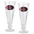 Houston Rockets NBA 2pc Pilsner Glass Set with Basketball on stem - Oval Logo by Great American Products