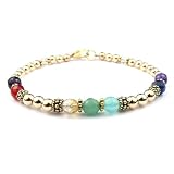 Chakra Bracelet: Gold Chakra Balancing Crystal Healing Spiritual Jewelry