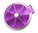 Meta-U Round Plastic 7 Days Rotating Pills Dispenser Box (Purple)