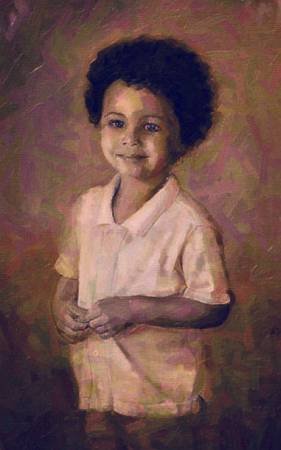 Custom Order #KF-H88, Oil on Canvas, Custom Painting of The Person You Love, For 1 Person of Customer's Choice, Style: Expressionism, with Signature Text 