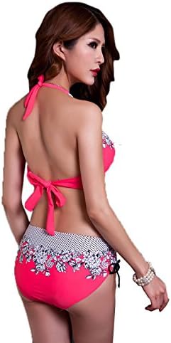 Foc Women Printed Bikini Set Swimuit Soft Triangle Push Up Swimwear 3X-Large Black