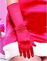 RED Satin Elbow Length Gloves