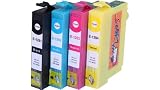 Produkt-Bild: Start - 4 Ersatz Chip Patronen kompatibel zu T1281, T1282, T1283, T1284, Schwarz, Cyan, Magenta, Gelb f&uuml;r Epson Stylus Office BX305F, BX305FW, BX305FW Plus, S22, SX125, SX130, SX235, SX235W, SX420W, SX425W, SX435W, SX440W, SX445W