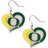 Aminco NCAA Oregon Ducks 3/4" Swirl Heart Earring Set