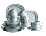 Produkt-Bild: Domestic 922152 Kaffeeservice 18-teilig Adwen mit je 6 Tassen, Untertassen und Desserteller
