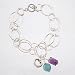 Open Link Bracelet in Sterling Silver with Amethyst and Fluorite, #8614