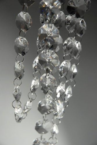 6 Feet Clear Faux Crystal Beads Chain Garland Top Quality