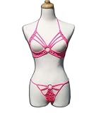 Lust by Teensy Weensy Women's Fetish Lingerie, Athena, Pink, Large/Xlarge