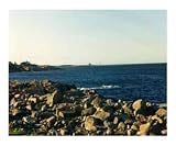 Ocean and rock formation in Rockport, Maine Scenic Photographic Poster Print by Dot Beverage, 24x20
