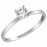 0.45 ct. Round Diamond Solitaire Ring in 14K White Gold - Size 6