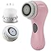 Facial Brush, Waterproof Facial Cleansing Brush, Face Scrubber with 4 Heads for Deep Cleansing/Gentle Exfoliating/Removing Blacked, Electric Spin Brush System
