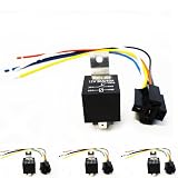 5 Pack 30/40 AMP Relay Harness Spdt 12V Bosch Style
