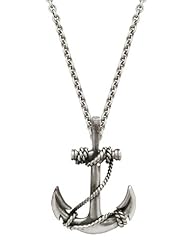 Anchor Sterling Silver 20 Inch Necklace Antique Relic Finish