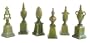 Set of 6 Botanical European-Style Green Finials with Square Bases