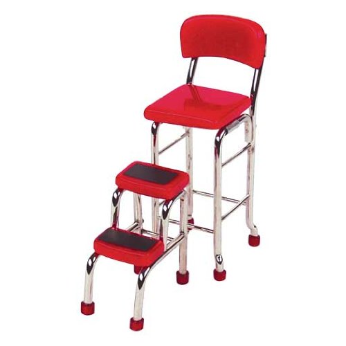 Dollhouse Miniature Red Kitchen Step Stool