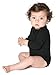 American Apparel Infant Rib Long Sleeve One-Piece - Black / 6-12M