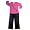 Lipstik - Girls Long Sleeve Denim Pant Set, Pink, Blue (Size 6X)