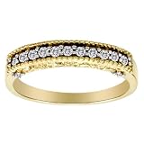 10k Yellow Gold Champagne Diamond Band (1/4 cttw, I2-I3 Clarity), Size 7